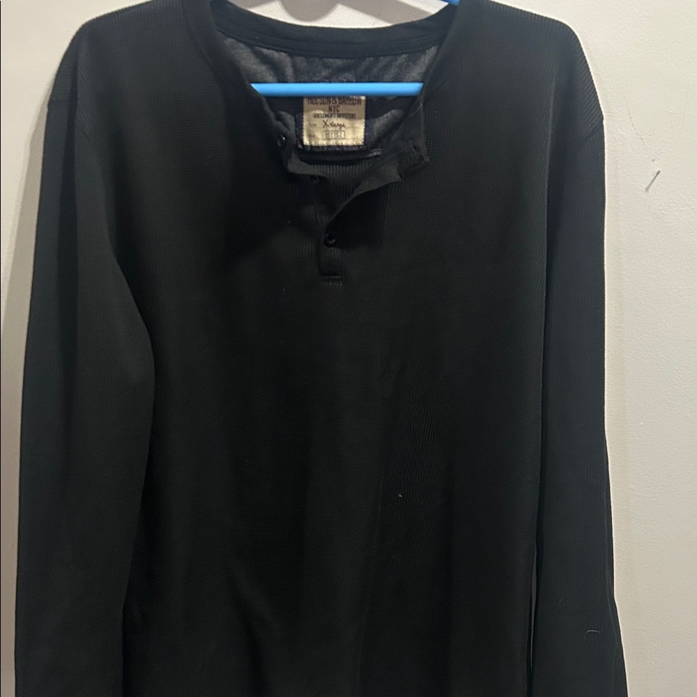 Classic Black Long Sleeve Henley